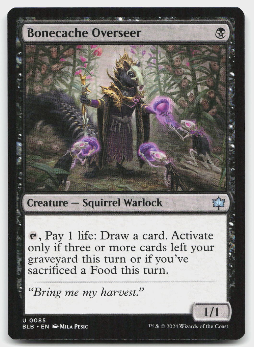 Bonecache Overseer 85 Uncommon Bloomburrow Magic: The Gathering Near Mint