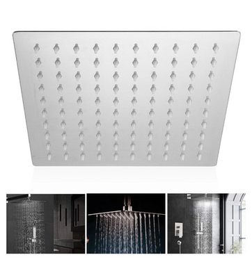 #ad 12quot; Stainless Steel Square Rainfall Shower Head High Pressure Top Sprayer $21.99