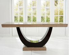 Novara marble pedestal dinning table 170x90cm  Brown