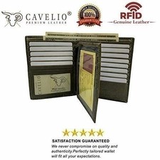RFID Blocking Genuine Leather Bifold Hipster European Wallet For Men USA Series