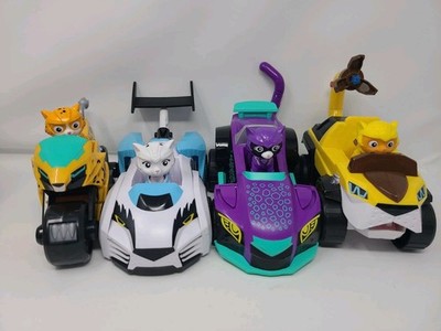 Lot of 4 Paw Patrol CAT PACK Vehicles Figures Shade Wild Rory Leo w/Missile