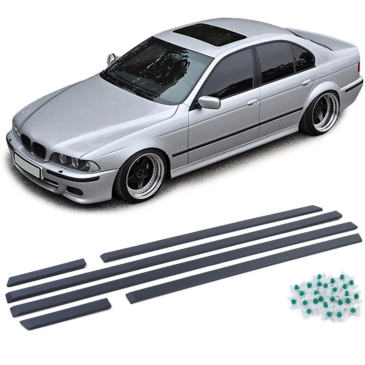 2 Inserti Griglia Anteriore Per BMW - Colore Bianco - UPVC - Compatibili Con F07 F10 F11 F18 X1 F48 X2 F39 - 5