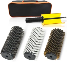 150Mm Ski Roto Brush Kit Roto Brush Handle Axle with All 3 Brushes (Brass, Horse