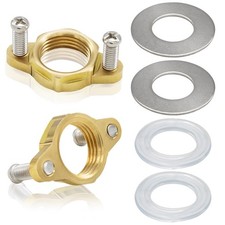 2 Pack Brass Faucet Lock Nut, Female Thread Hex Lock Nut, Brass Single Hole F...