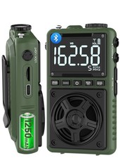 Bluetooth AM FM Shortwave Radio NOAA Weather Alert 1250mAh Rechargeable Portable