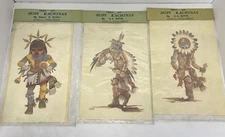 Hopi Kachinas Transfers  by Boelter , Roth Iron On NOS Lot 3 Sun Eagle Powamui