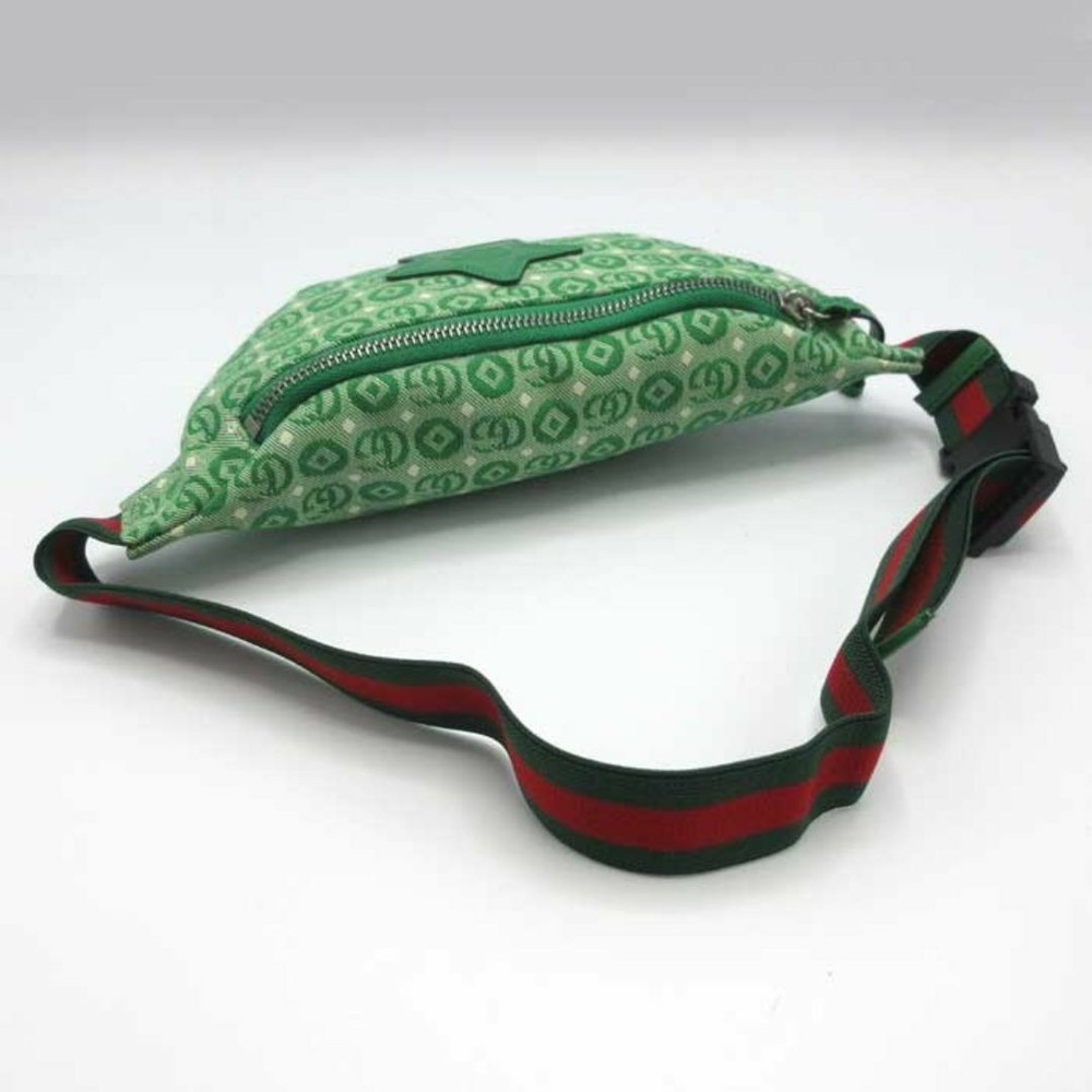 GUCCI Star Green Belt Bag for Kids and Adults 10.2x4.7 Inches 33in Strap Unused