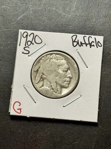 1920 S Buffalo Nickel G+ Good Better Date US 5c Type Coin (Raw19138)