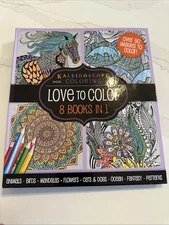 KALEIDOSCOPE COLORING: LOVE TO COLOR--8 BOOKS IN 1 By Hinkler
