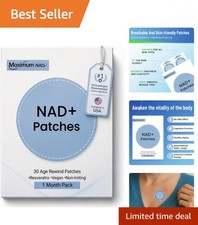 NAD Patches for Women  Men with Nicotinamide and Resveratrol-30 Patches, 8...