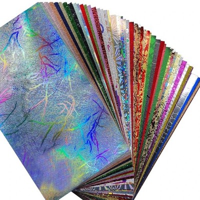 50 Sheets A5 A6 Glitter Paper Assorted Holographic Textured Scrapbook Embossed C