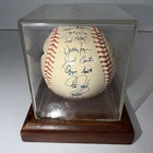 Autographed Baseball Multi Signed MLB Coaches Caring Team Athletes Crest
