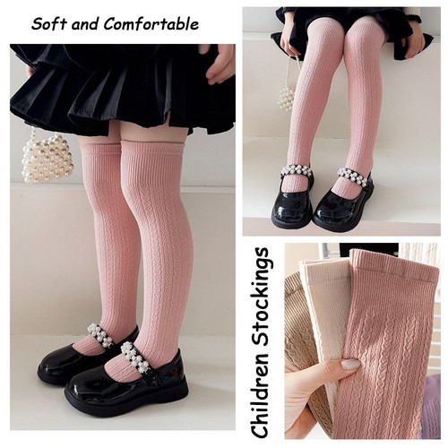 Solid Color Knee High Socks Striped Heart Girl Long Socks Girls - Picture 6 of 12