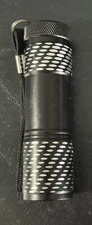 4" Black Flashlight with Silver Design and Lanyard - Powerful - A0003