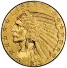 1913 Indian Head Half Eagle Gold $5 AU 58 PCGS