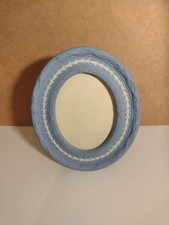 Wedgwood Jasper Ware Blue And White Oval Photo Frame Vintage Good Condition