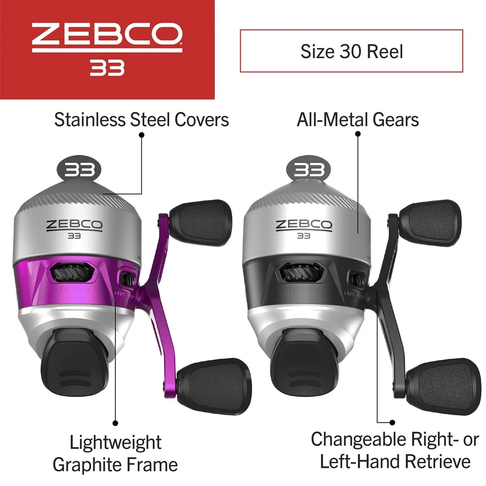 Zebco 33 Spincast Reel and 2-Piece Fishing Rod Combo, 5-Foot 6-Inch Durable F... - Image 3 of 4