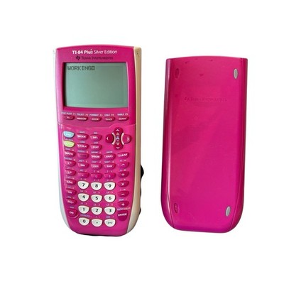 TI-84 Plus Silver Edition Pink Graphing Calculator Texas Instruments w/  Cover