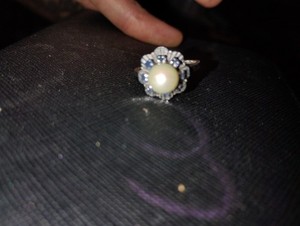 A  Vintage Antique Pearl Blue Stone Ring