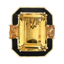 18K Yellow Gold Citrine Ring, 12.84ct