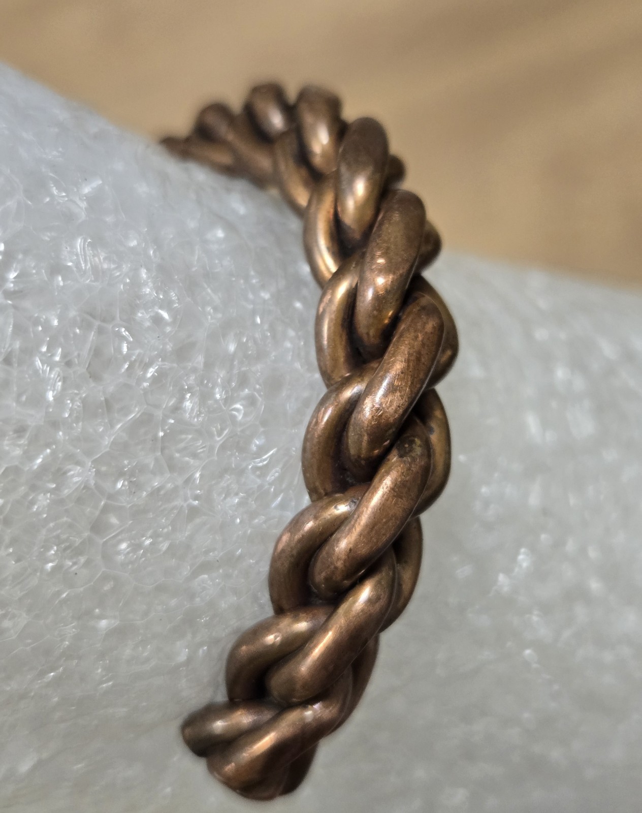 Vintage Twisted Braided Copper  Bracelet - image 2