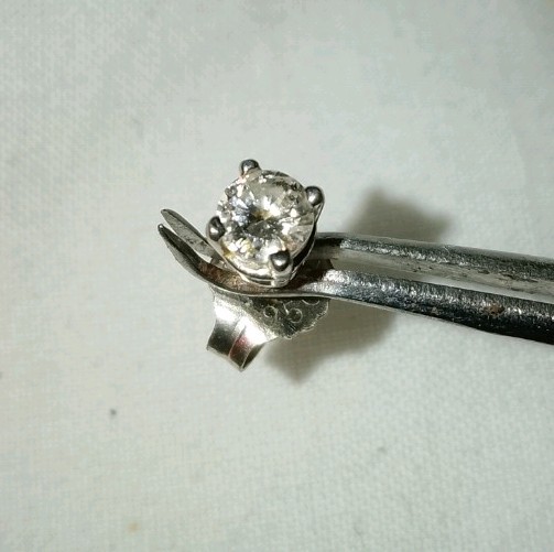 Single Stud Earring PT950 Platinum Setting Brilli… - image 2