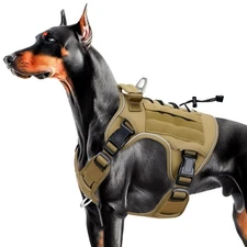 Heavy-Duty Tactical Dog Harness for Large Dogs, No Pull Adjustable Reflective...
