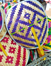 Woven fan,antique fan,wooden handle,round hand fan,vintage style,300handles
