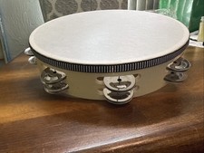 Set of 2 10" Wood Frame Tambourine w/ Double Row Of Jingles. Read Description