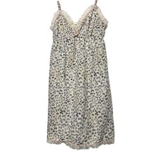 Victorias Secret Animal Print Slip Intimate Ruffle Trim Pink Bow Size M