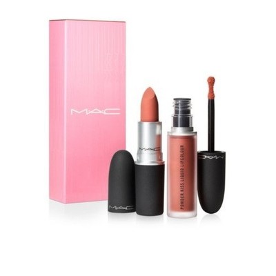 MAC POWDER KISS LIP KIT: LIKE DAUGHTER MULL IT OVER LIQUID LIPSTICK SET NIB