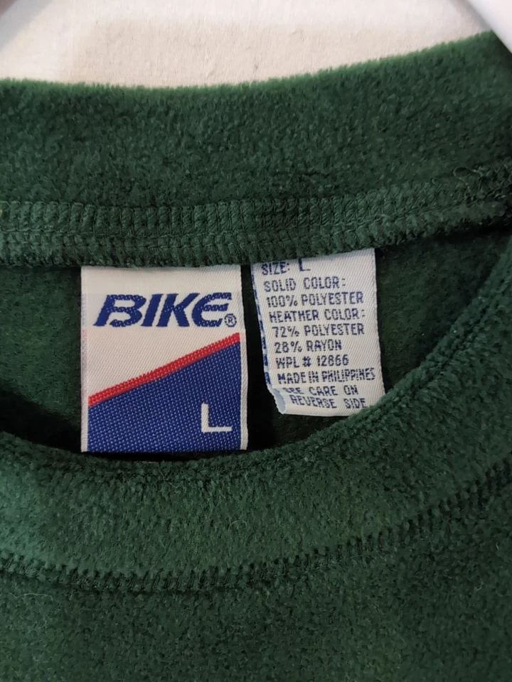 Велосипед свитер мужской размер L зеленый/черный флис производительность Activewear повседневный винтажный 90-х - Изображение 2 из 4