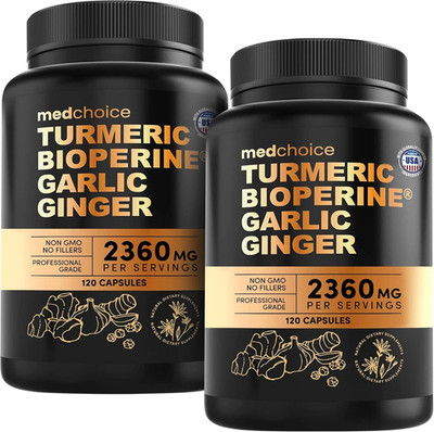 4-In-1 Turmeric and Garlic Supplements with Bioperine   2360Mg Turmeric Ginger R