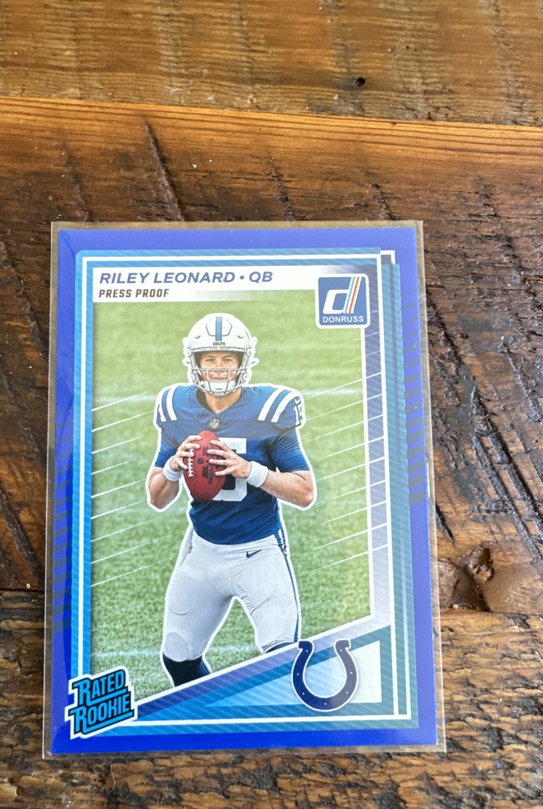 2025 Donruss Rated Rookie Riley Leonard #341 Press Proof Blue Color Match SP