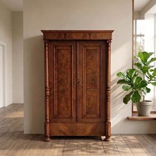 28298 Kleiderschrank Schrank Gründerzeit 1880 Nussbaum furniert Antik
