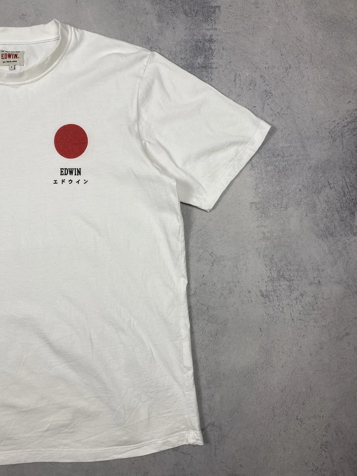 Edwin T Shirt Mens Size L White  Short Sleeve Japanese Sun Edwin T Shirt Cotton - Image 2 of 4