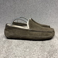 Ugg Ascot Slippers Moccasin Shoes Men's Size 8 3E Brown Sheepskin Suede 1101110