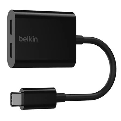 Belkin USB-C Audio + Charge Splitter Adapter for iPad Pro, iPhone 15, 16, 17