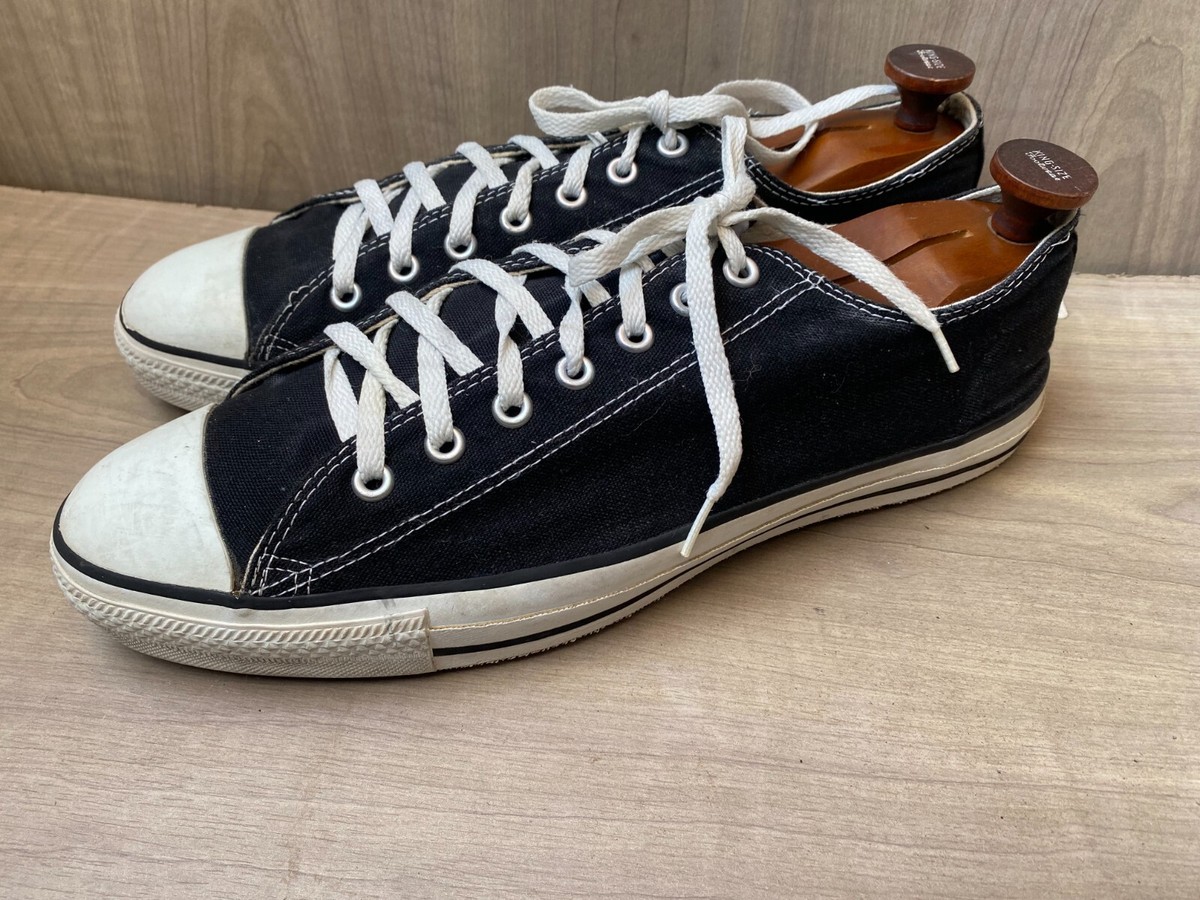 Vintage converse 80-90s black low-top canvas sneakers sz