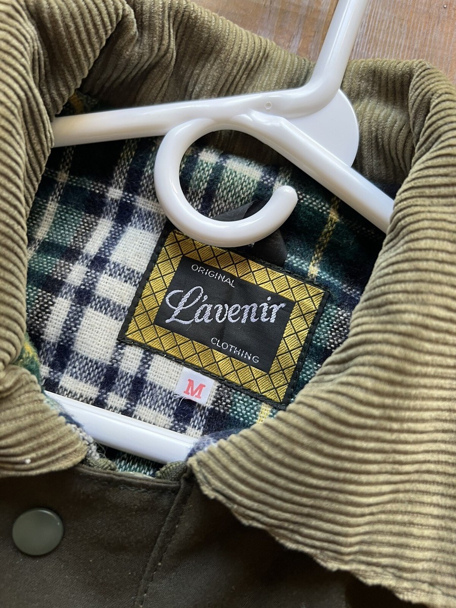 Vintage 80's L'avenir women's M olive green zip up English wax