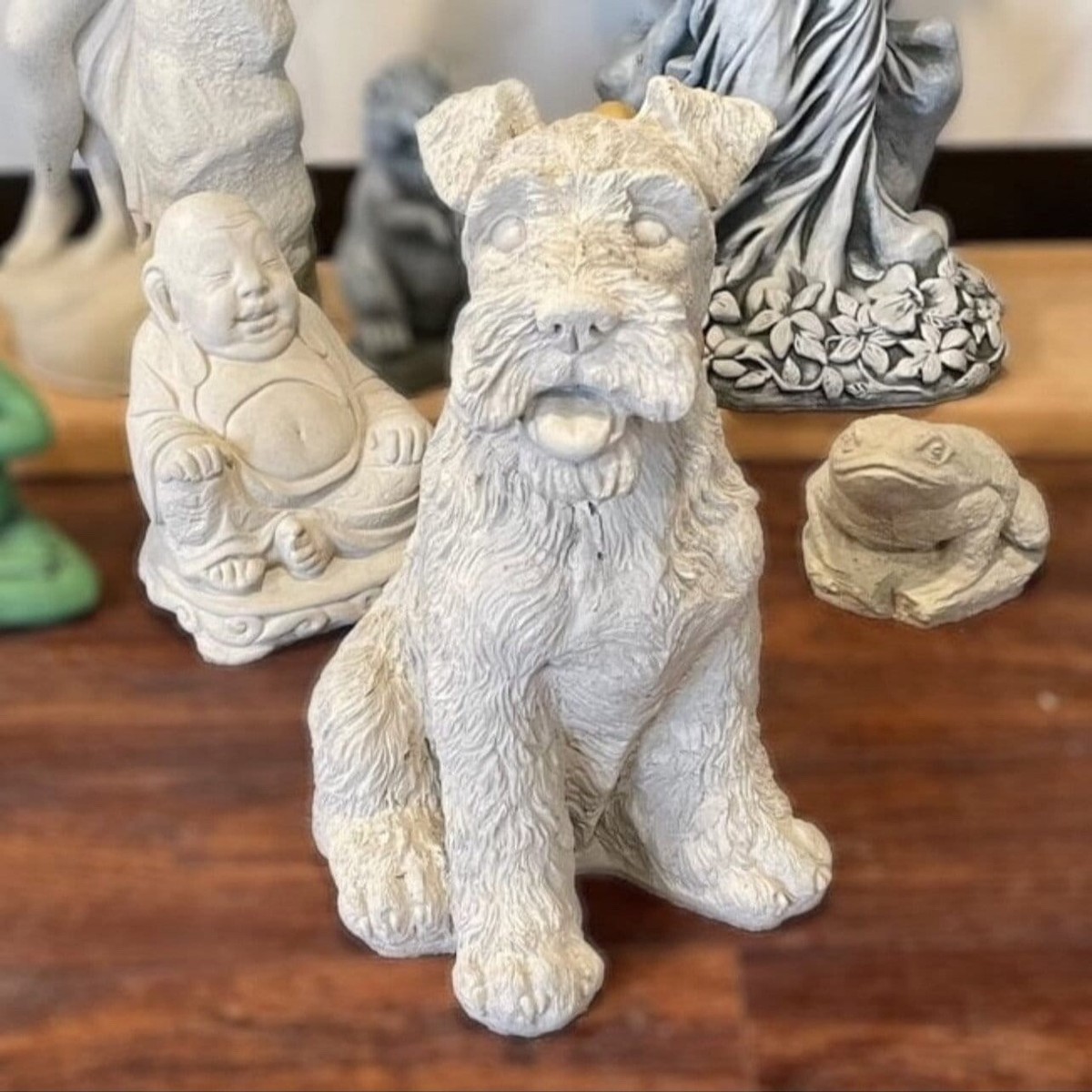 Large schnauzer statue - solid concrete garden decor dog cement Large schnauzer statue - solid concrete garden decor dog cement