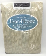 VTG Evan-Picone Sheer Support Sandalfoot Pantyhose, Purple Haze, Sz Small, New