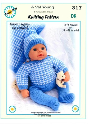PUPPEN STRICKMUSTER Nr. 317 für 18''-19'' Annabell Typ Puppe von Daisy May