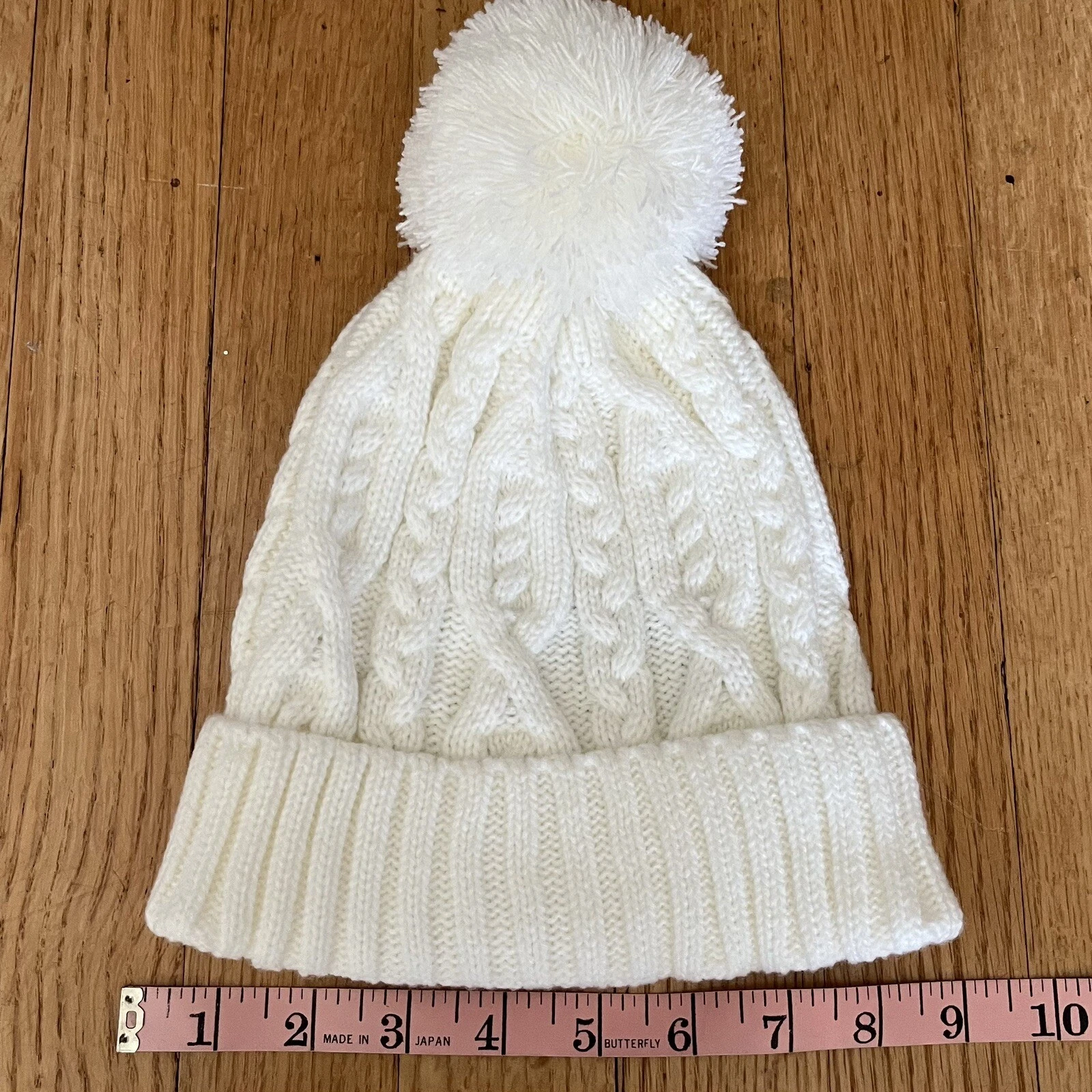 Gap kids Small knit pom Pom winter hat Snow White Classic Ivory Frost 52-54 Cm