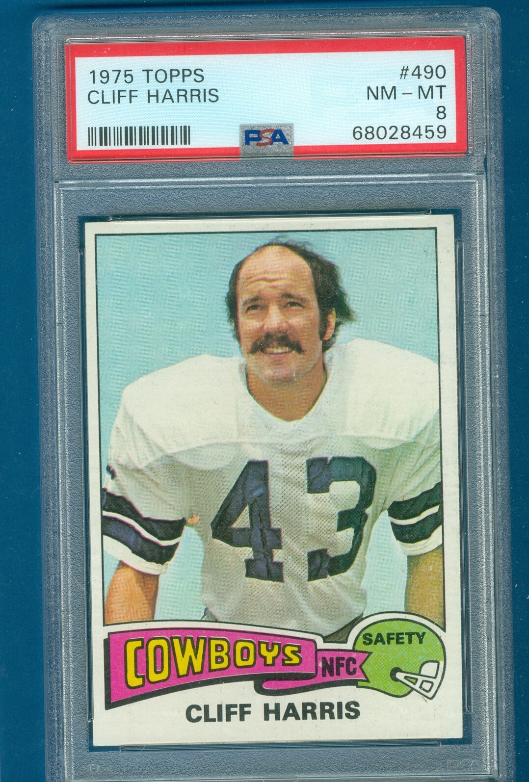1975 Topps Cliff Harris Rookie #490 Dallas Cowboys PSA 8  NM-MT
