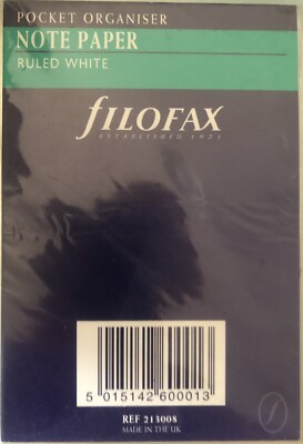 Filofax Organizer Ersatzteile Pocket Blätter Weiß Gestreift