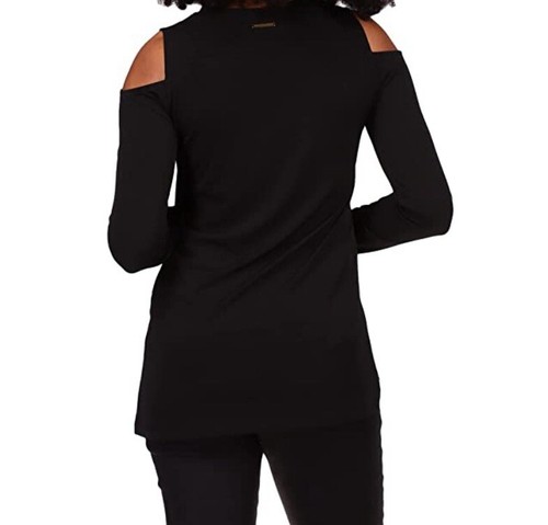 Michael Michael Kors Cold-Shoulder Top, Black. Size Small, $68 - Picture 3 of 7