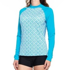CABANA LIFE M 8 , L 10-12 Preppy Geo Long Sleeve Rashguard Top UPF 50 NWT