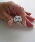 3.0CT Round Lab-Created Diamond 14K White Gold Finish Engagement Bridal Ring Set