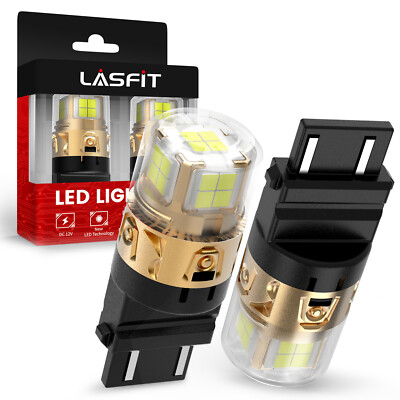 LASFIT 3157 3457 LED Brake Reverse Turn Signal Sidemarker DRL Lights RED/White